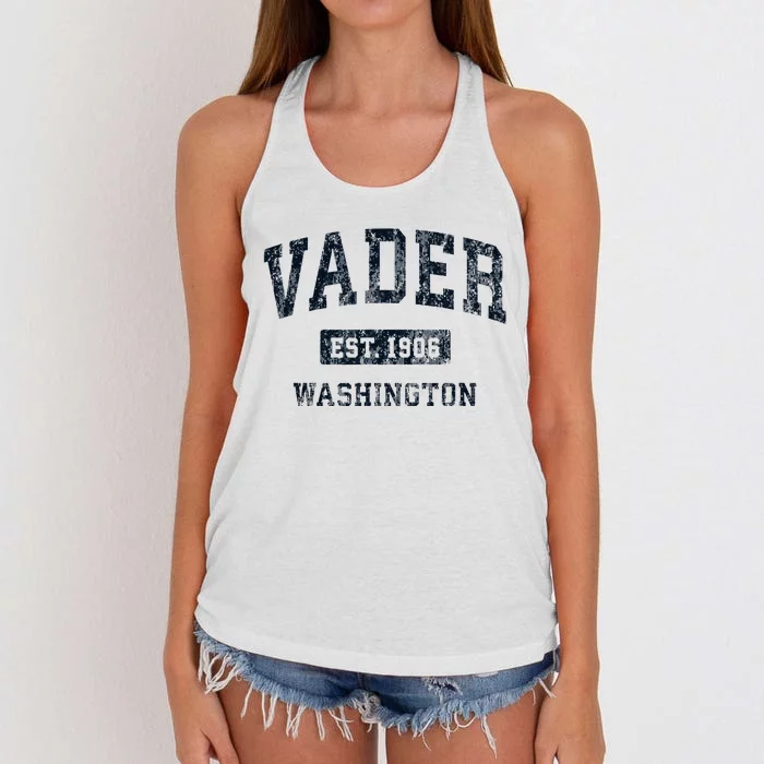 Vader Washington Wa Vintage Athletic Sports Design Women's Knotted Racerback Tank