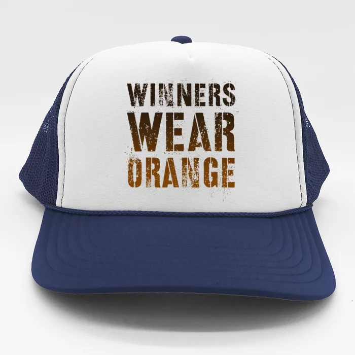 Vintage Winners Wear Orange Summer Camp Team War Game Crew Trucker Hat