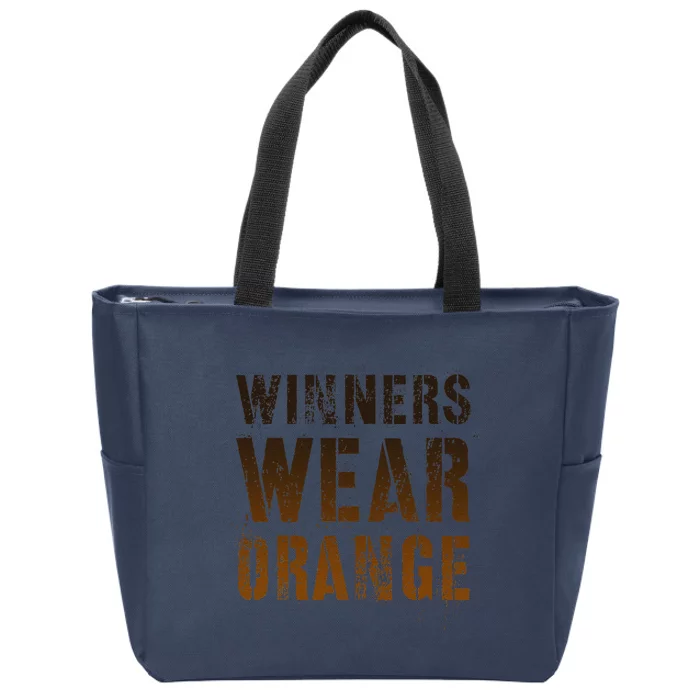 Vintage Winners Wear Orange Summer Camp Team War Game Crew Zip Tote Bag