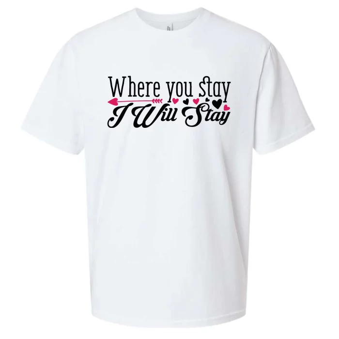 Valentine Where You Stay I Will Stay Sueded Cloud Jersey T-Shirt