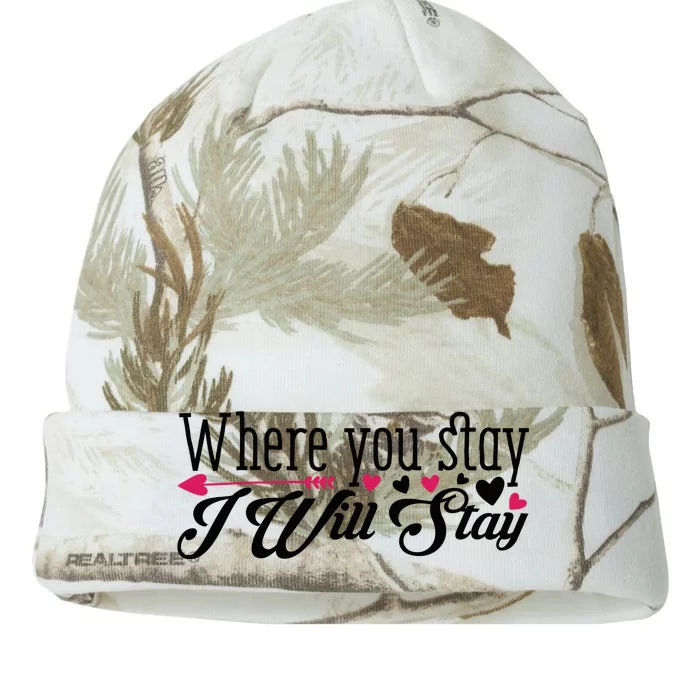 Valentine Where You Stay I Will Stay Kati - 12in Camo Beanie