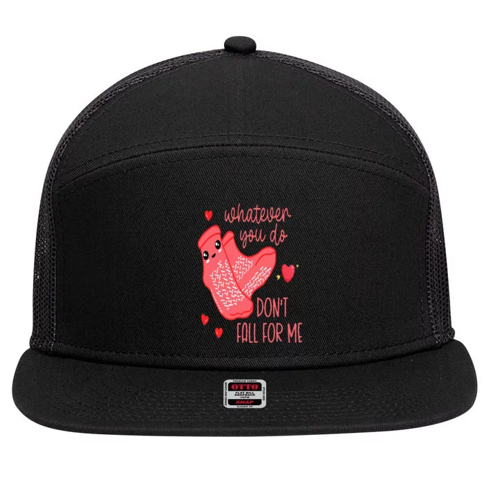 Valentine Whatever You Do DonT Fall For Me Rn Pct Cna Nurse 7 Panel Mesh Trucker Snapback Hat