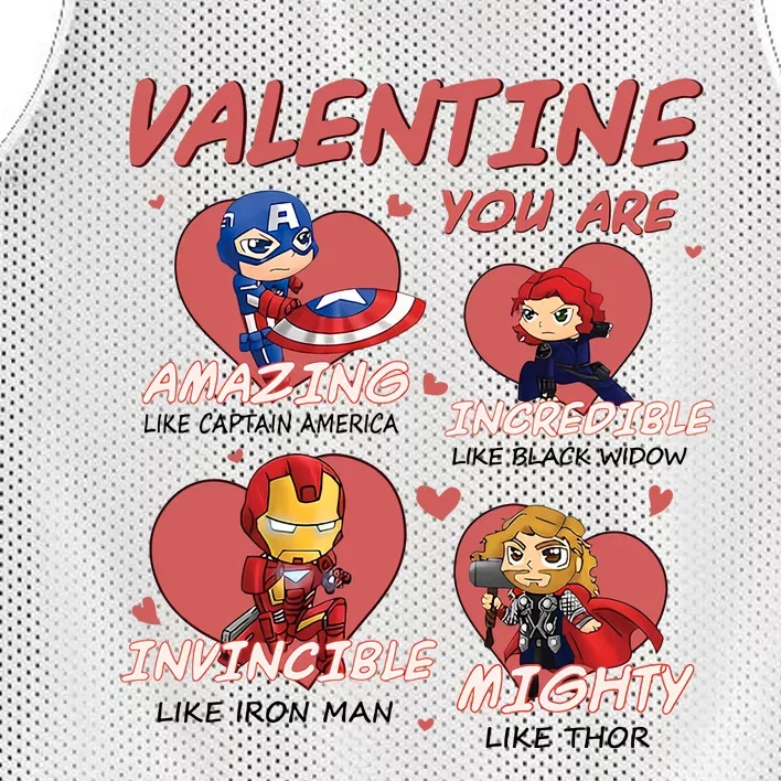 Valentine You Are Chibi Style Superheroes Funny Trending Cute Gift Idea Mesh Reversible Basketball Jersey Tank