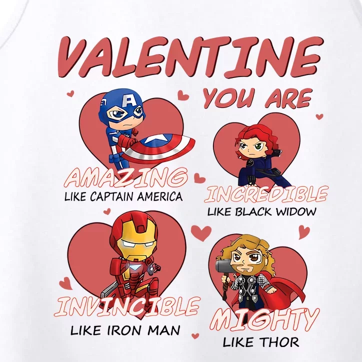 Valentine You Are Chibi Style Superheroes Funny Trending Cute Gift Idea Performance Tank