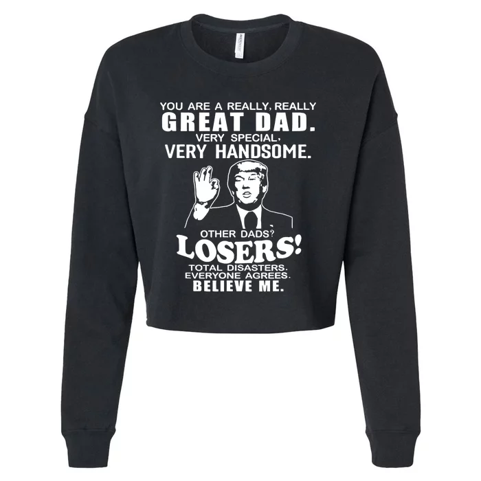 Vintage You Are A Great Great Dad Support Trump Cropped Pullover Crew