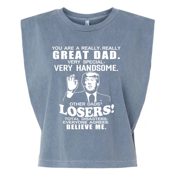 Vintage You Are A Great Great Dad Support Trump Garment-Dyed Women's Muscle Tee