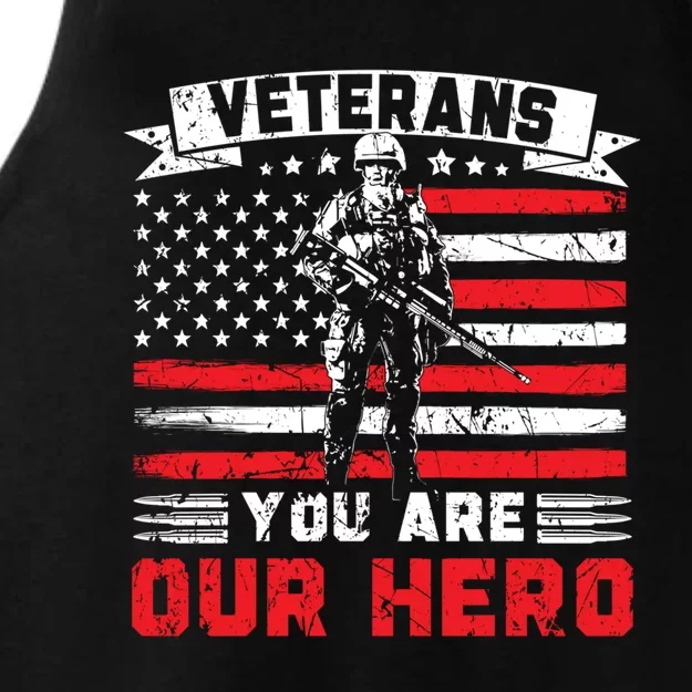 Veterans You Are Our Hero Usa Flag American Memorial Day Gift Ladies Tri-Blend Wicking Tank