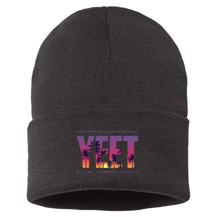 Vintage Yeet Apparel Saying Sustainable Knit Beanie