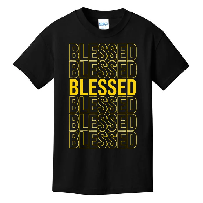 Varsitygold Yellow Blessed Universitygold Yellow Kids T-Shirt