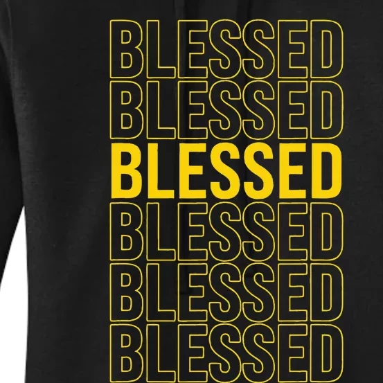 Varsitygold Yellow Blessed Universitygold Yellow Women's Pullover Hoodie