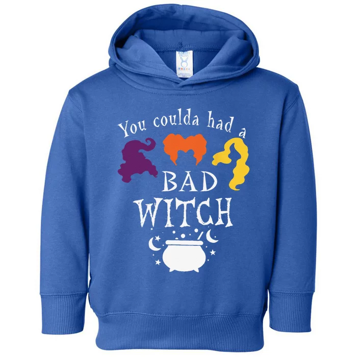 Vintage You Coulda Had A Bad Witch Halloween Funny Toddler Hoodie