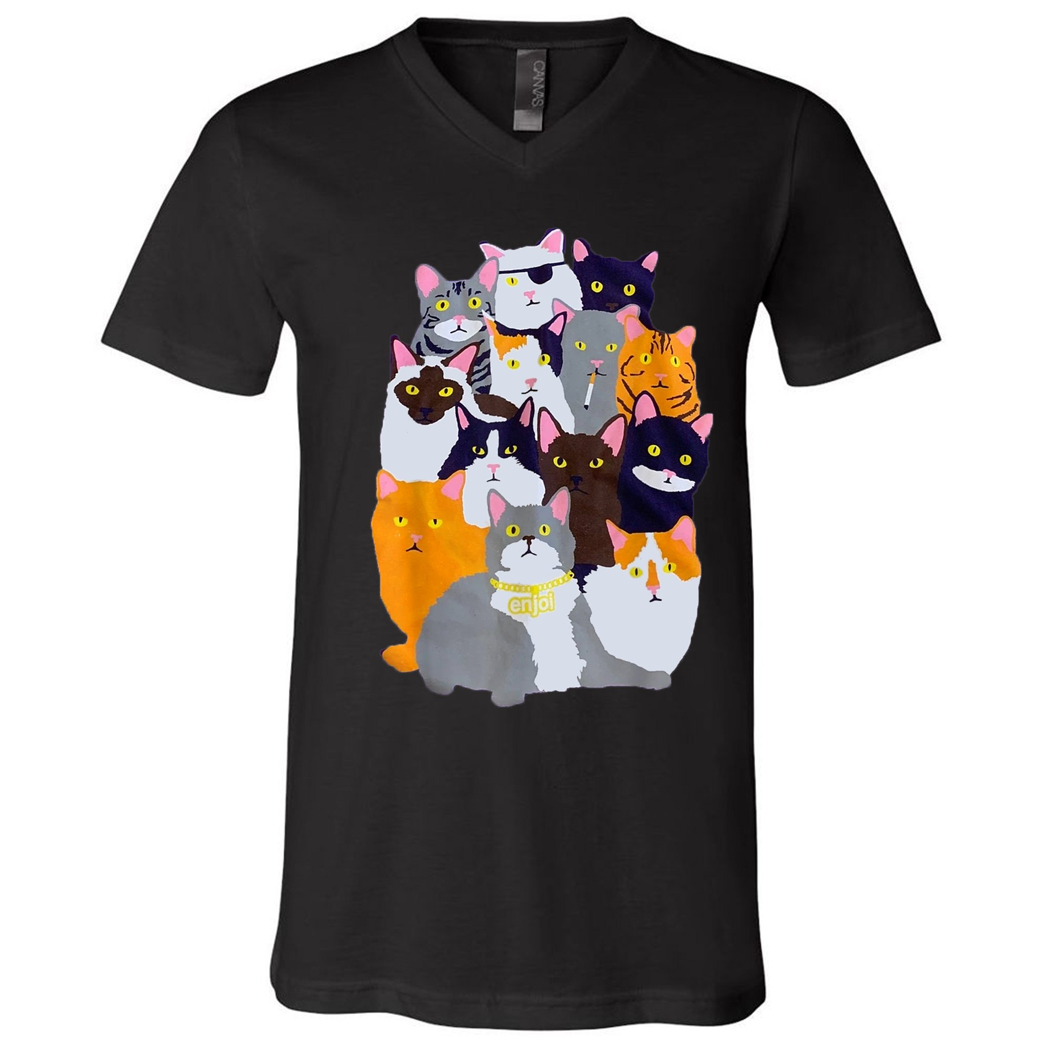 Vintage Y2K Enjoi Cat Cute Cat Mom Cat Cat Lover TShirt V-Neck T- Shirt | TeeShirtPalace