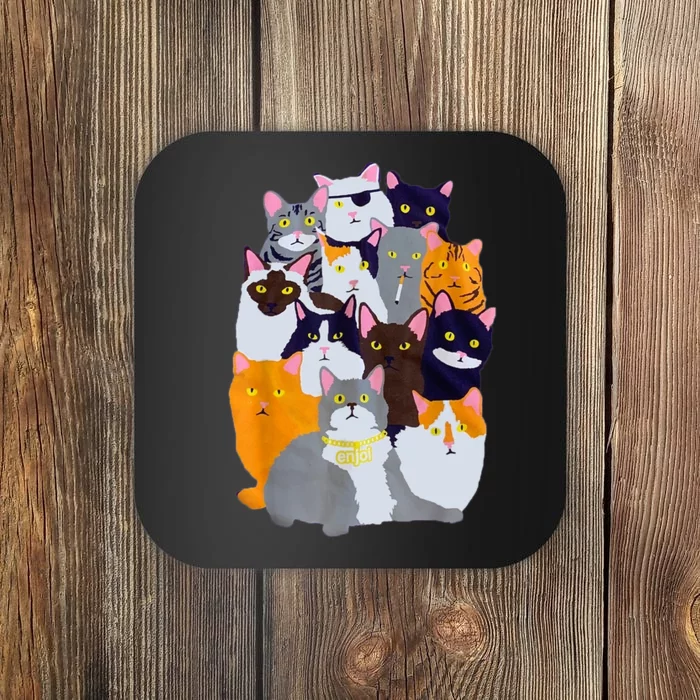 Vintage Y2K Enjoi Cat Gang Cute Cat Mom Cat Dad Cat Lover TShirt Coaster