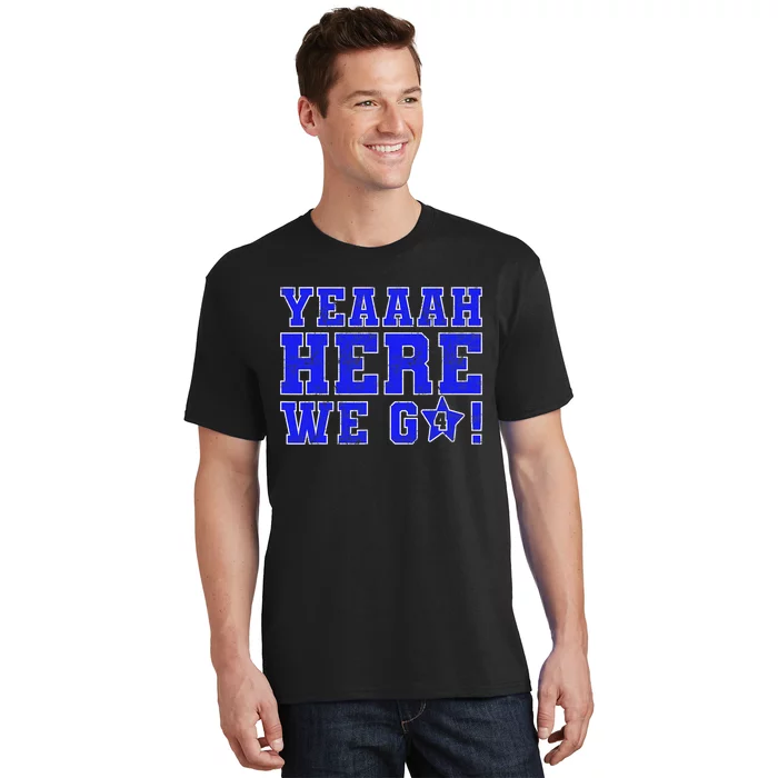 Vintage Yeah Here We Go Football T-Shirt