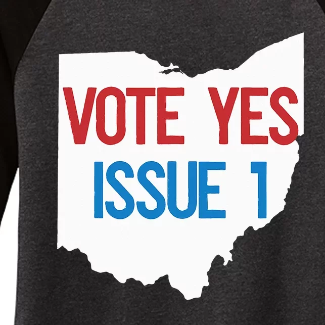 Vote Yes Issue 1 Women's Tri-Blend 3/4-Sleeve Raglan Shirt