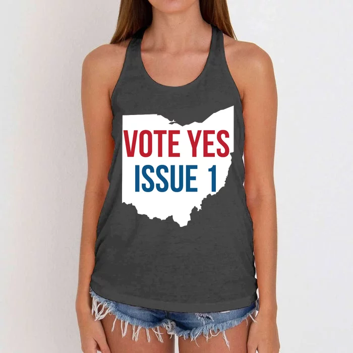 Vote Yes Issue 1 Women's Knotted Racerback Tank