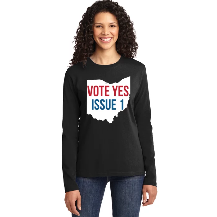 Vote Yes Issue 1 Ladies Long Sleeve Shirt