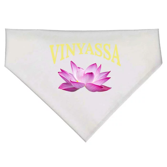 Vinyassa Yoga Lotus / Vinyassa Yoga Instructor Design Gift USA-Made Doggie Bandana