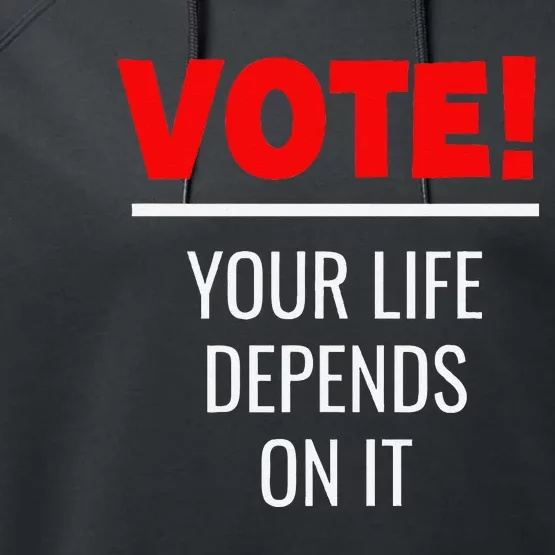 Vote Your Life Depends On It! Awesome Trump 2024 Performance Fleece Hoodie