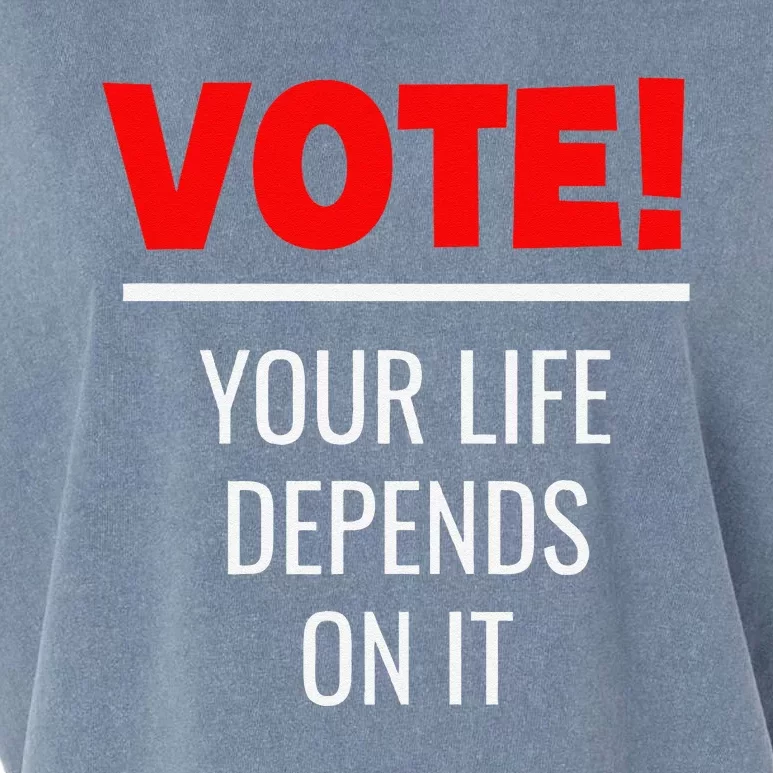 Vote Your Life Depends On It! Awesome Trump 2024 Garment-Dyed Women's Muscle Tee