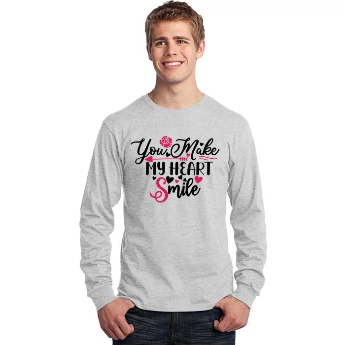 Valentine You Make My Heart Smile Tall Long Sleeve T-Shirt