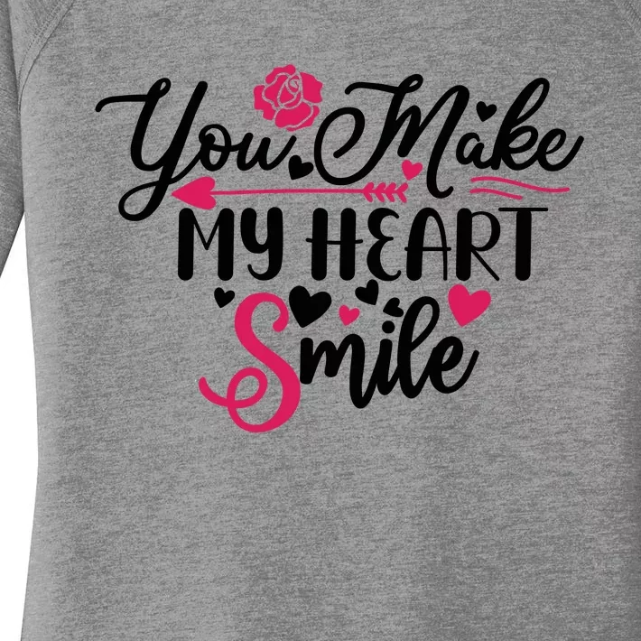 Valentine You Make My Heart Smile Women's Perfect Tri Tunic Long Sleeve Shirt