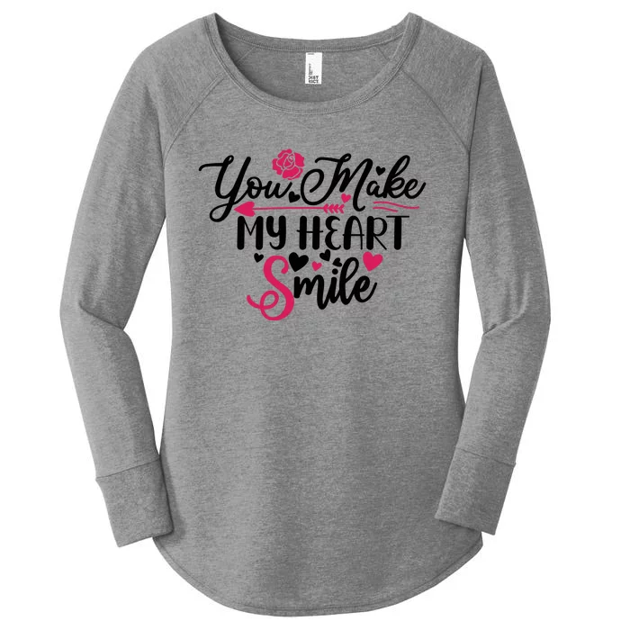 Valentine You Make My Heart Smile Women's Perfect Tri Tunic Long Sleeve Shirt