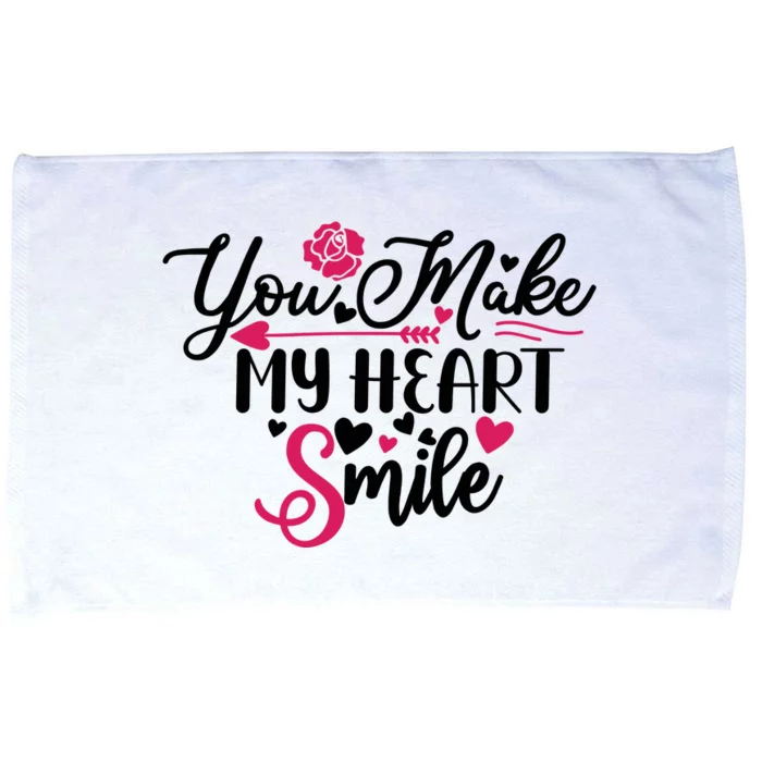 Valentine You Make My Heart Smile Microfiber Hand Towel