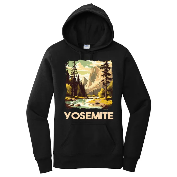 Vintage Yosemite National Park Nature Lover Adventure Women's Pullover Hoodie