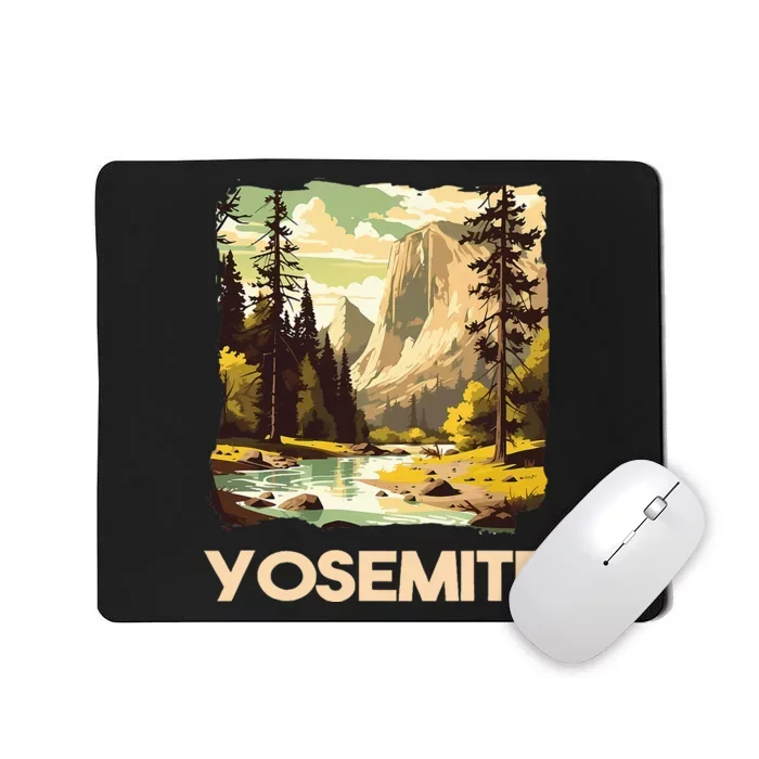 Vintage Yosemite National Park Nature Lover Adventure Mousepad