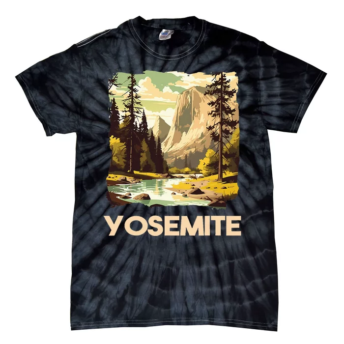 Vintage Yosemite National Park Nature Lover Adventure Tie-Dye T-Shirt