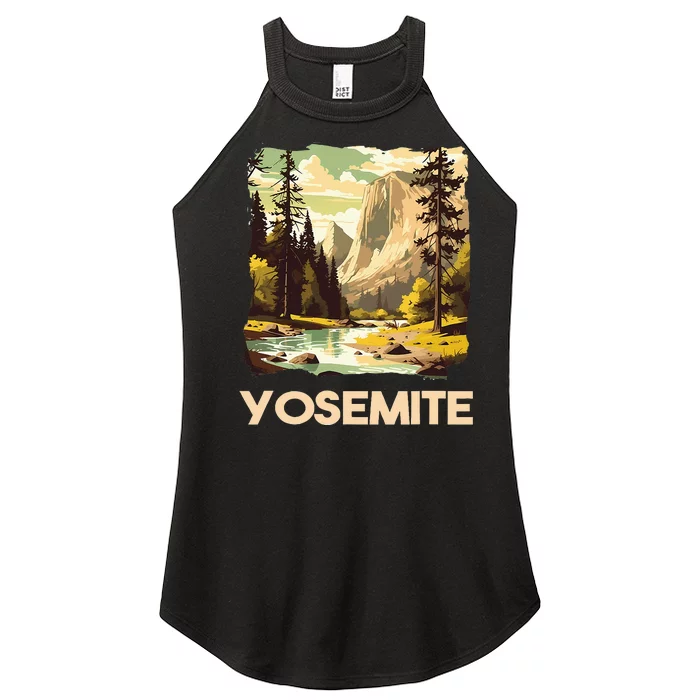 Vintage Yosemite National Park Nature Lover Adventure Women’s Perfect Tri Rocker Tank