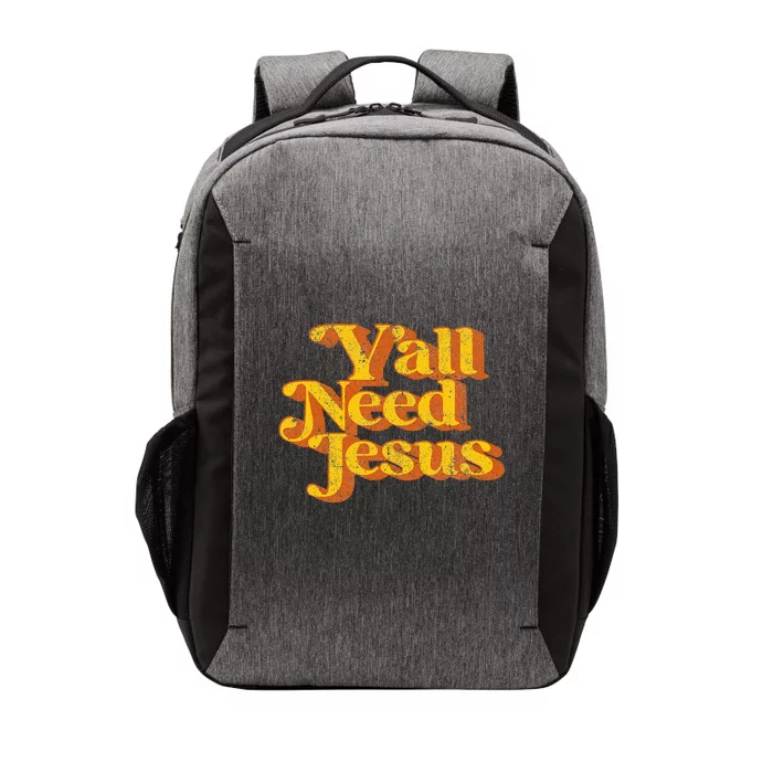 Vintage YAll Need Jesus Funny Christian Country Retro 70S Vector Backpack