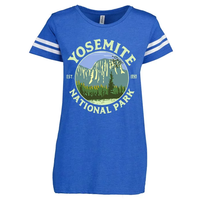 Vintage Yosemite National Park Ca California Hiking Camping Enza Ladies Jersey Football T-Shirt