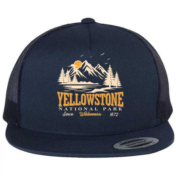 Vintage Yellowstone National Park Wilderness Since 1872 Flat Bill Trucker Hat