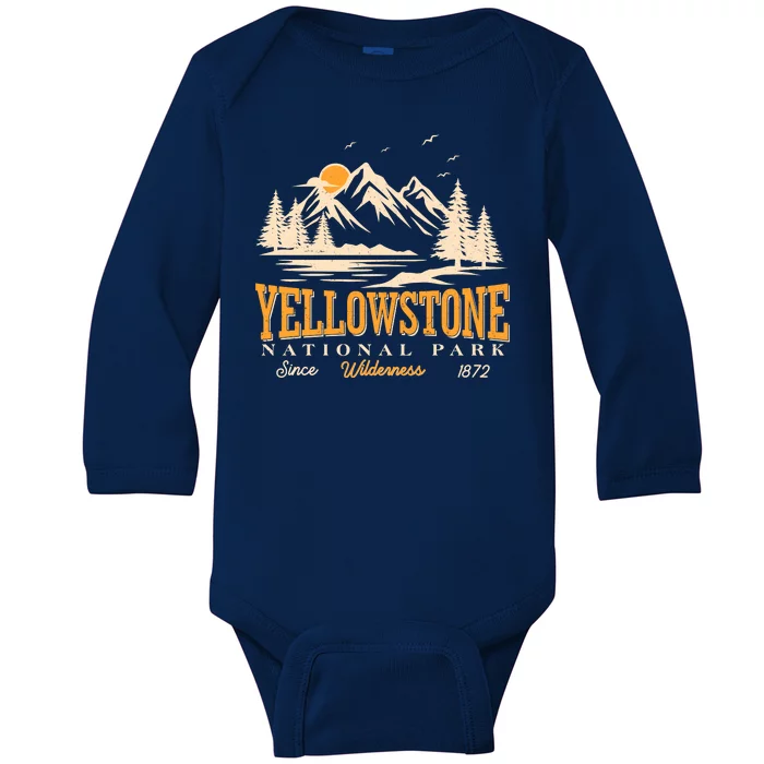 Vintage Yellowstone National Park Wilderness Since 1872 Baby Long Sleeve Bodysuit