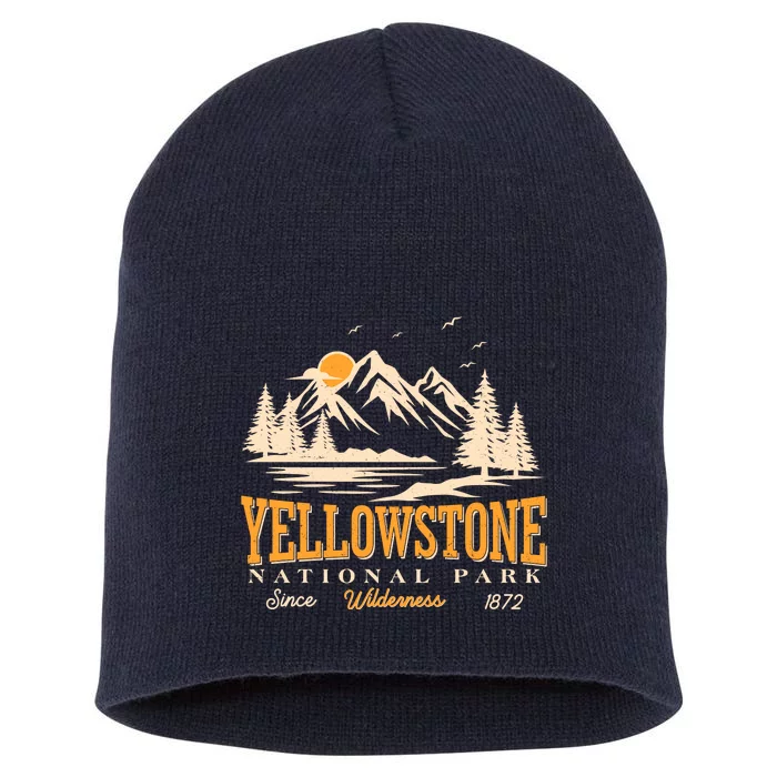 Vintage Yellowstone National Park Wilderness Since 1872 Short Acrylic Beanie