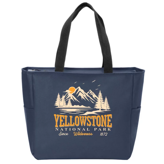 Vintage Yellowstone National Park Wilderness Since 1872 Zip Tote Bag