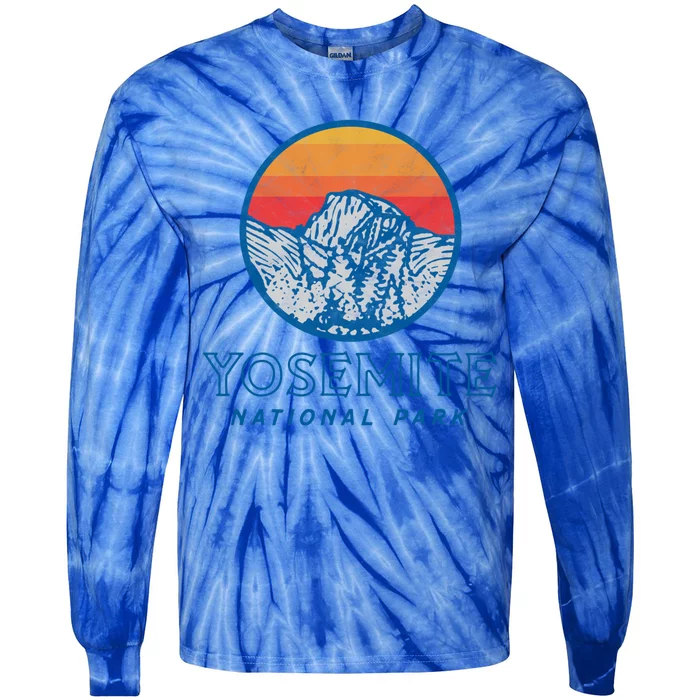 Vintage Yosemite National Park Eighties Graphic Badge Cool Gift Tie-Dye Long Sleeve Shirt