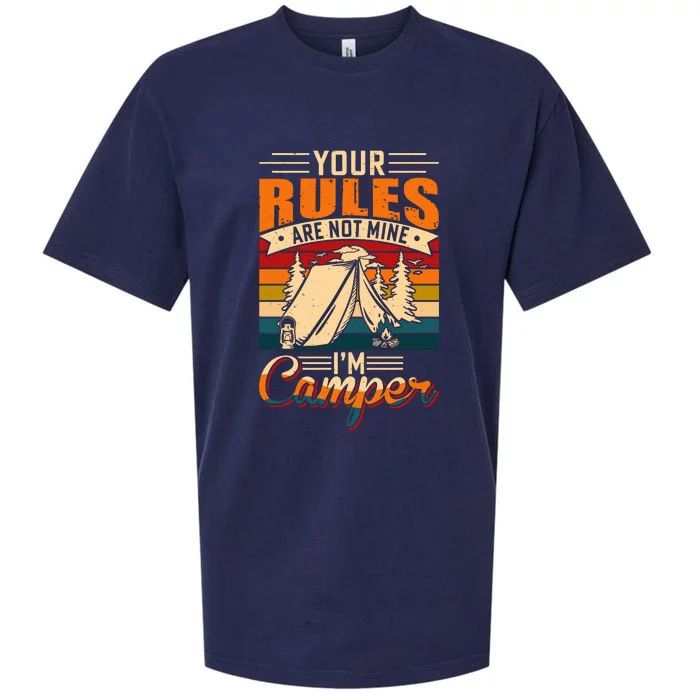 Vintage Your Rules Are Not Mine Im Camper Wilderness Camping Lover Sueded Cloud Jersey T-Shirt