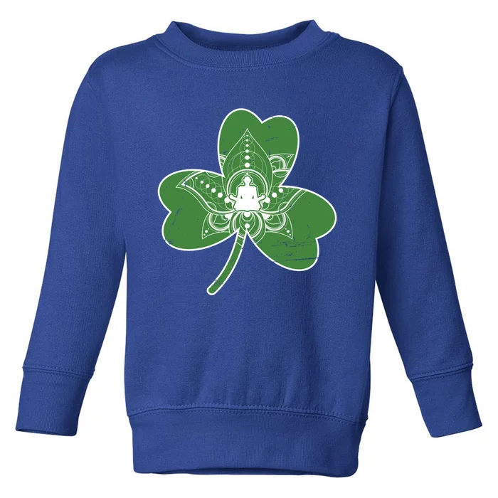 Vintage Yoga Shamrock Yoga Irish Shamrock St Patricks Day Gift Toddler Sweatshirt