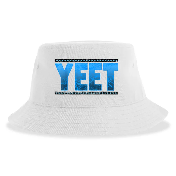 Vintage Yeet Tees Yeet Quotes Design Blue Sustainable Bucket Hat