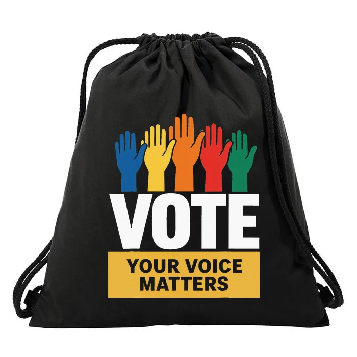 Vote Your Voice Matters Activism Empowerment Drawstring Bag