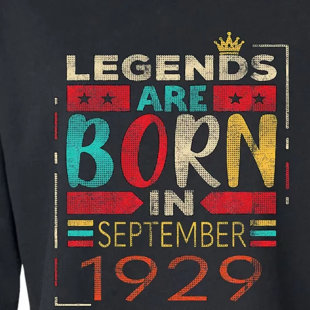 Variable Years LEGENDS ARE BORN IN SEPTEMBER 1929 Cropped Pullover Crew