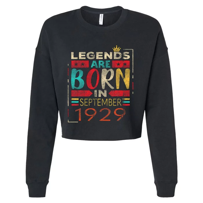 Variable Years LEGENDS ARE BORN IN SEPTEMBER 1929 Cropped Pullover Crew