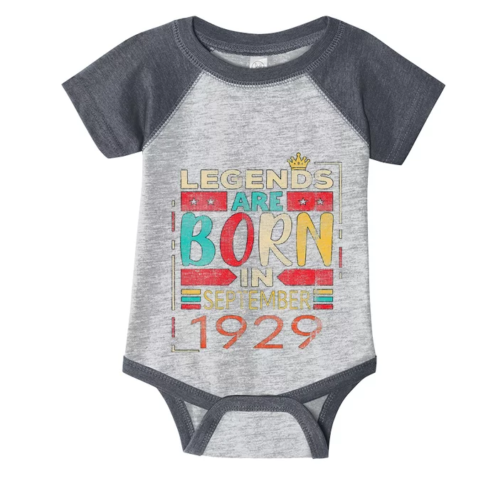 Variable Years LEGENDS ARE BORN IN SEPTEMBER 1929 Infant Baby Jersey Bodysuit