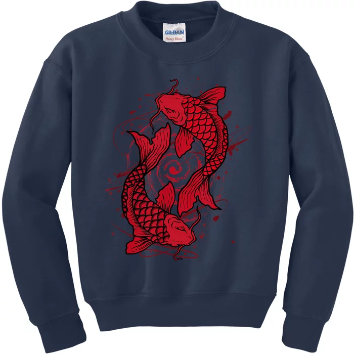 Vintage Ying Yang Asian Koi Fish Japaneses Kids Sweatshirt