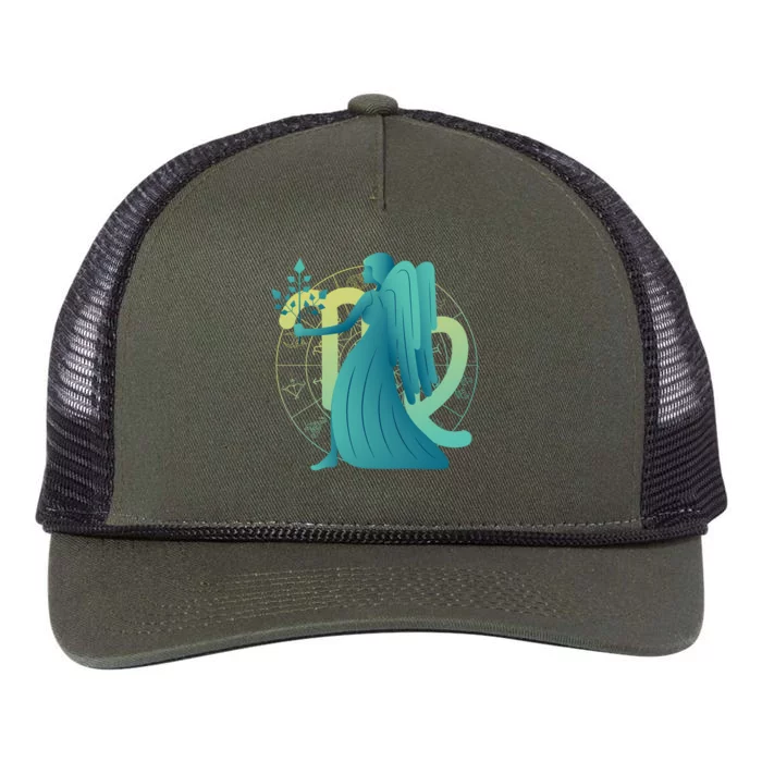 Virgo Zodiac Astrology Retro Rope Trucker Hat Cap