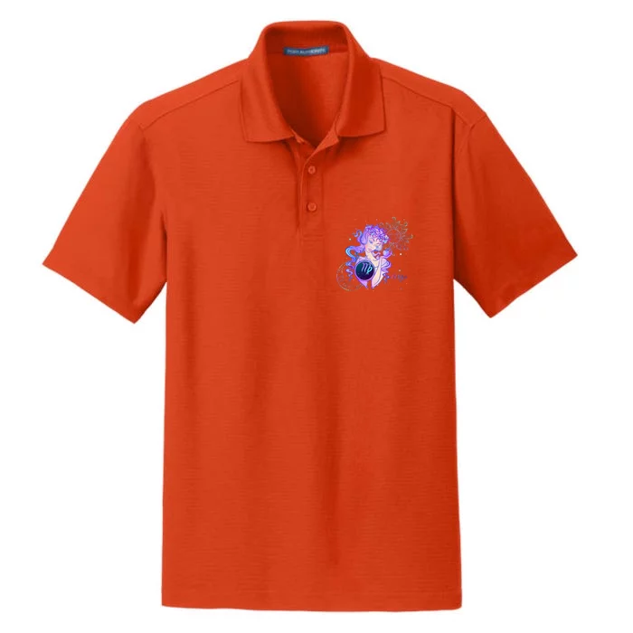 Virgo Zodiac Astrology Gift Dry Zone Grid Performance Polo