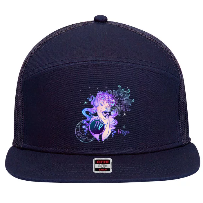 Virgo Zodiac Astrology Gift 7 Panel Mesh Trucker Snapback Hat